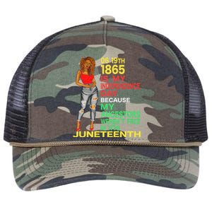 Happy Juneteenth Is My Independence Day Free Black Women Retro Rope Trucker Hat Cap