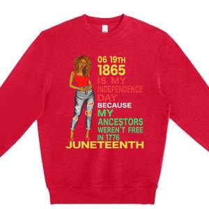 Happy Juneteenth Is My Independence Day Free Black Women Premium Crewneck Sweatshirt