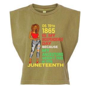 Happy Juneteenth Is My Independence Day Free Black Women Garment-Dyed Women's Muscle Tee