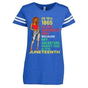 Happy Juneteenth Is My Independence Day Free Black Women Enza Ladies Jersey Football T-Shirt