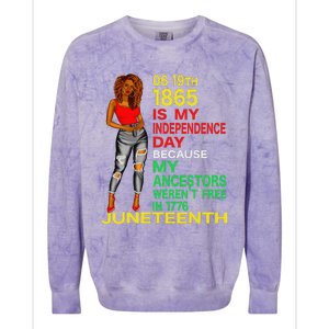 Happy Juneteenth Is My Independence Day Free Black  Colorblast Crewneck Sweatshirt