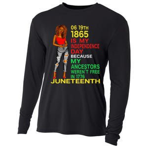 Happy Juneteenth Is My Independence Day Free Black  Cooling Performance Long Sleeve Crew