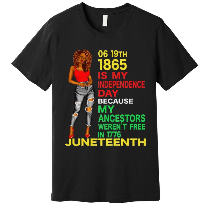 Happy Juneteenth Is My Independence Day Free Black  Premium T-Shirt