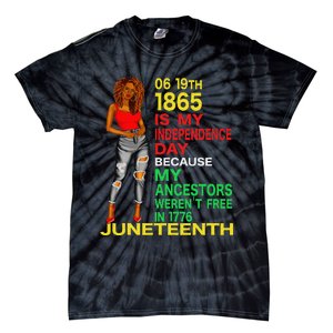 Happy Juneteenth Is My Independence Day Free Black  Tie-Dye T-Shirt