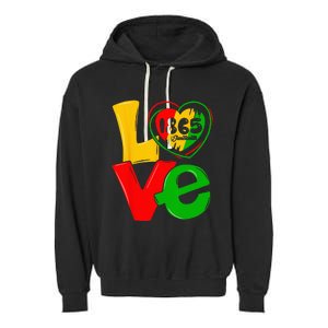 Happy Juneteenth Is My Independence Day Free Black Garment-Dyed Fleece Hoodie