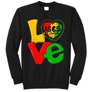 Happy Juneteenth Is My Independence Day Free Black Tall Sweatshirt