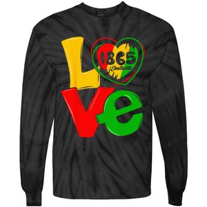 Happy Juneteenth Is My Independence Day Free Black Tie-Dye Long Sleeve Shirt