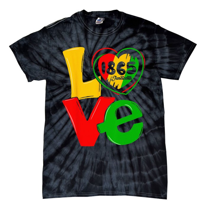 Happy Juneteenth Is My Independence Day Free Black Tie-Dye T-Shirt