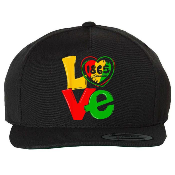 Happy Juneteenth Is My Independence Day Free Black Wool Snapback Cap