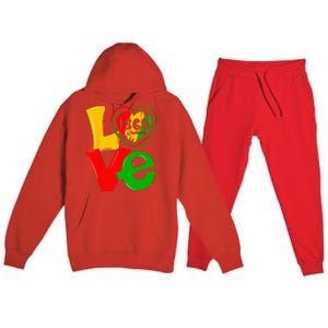 Happy Juneteenth Is My Independence Day Free Black Premium Hooded Sweatsuit Set