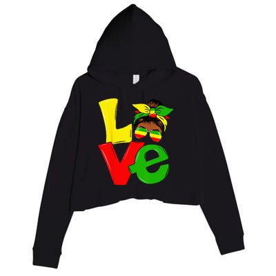 Happy Juneteenth Is My Independence Day Free Black Wo Crop Fleece Hoodie