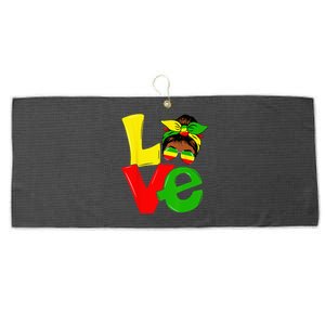 Happy Juneteenth Is My Independence Day Free Black Wo Large Microfiber Waffle Golf Towel