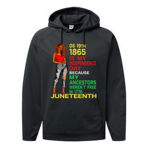 Happy Juneteenth Is My Independence Day Free Black Performance Fleece Hoodie