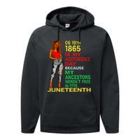 Happy Juneteenth Is My Independence Day Free Black Performance Fleece Hoodie