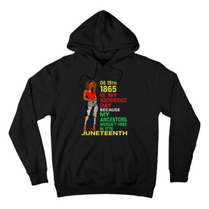 Happy Juneteenth Is My Independence Day Free Black Hoodie