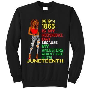 Happy Juneteenth Is My Independence Day Free Black Sweatshirt