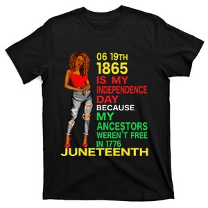 Happy Juneteenth Is My Independence Day Free Black T-Shirt