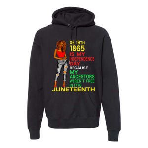 Happy Juneteenth Is My Independence Day Free Black Premium Hoodie