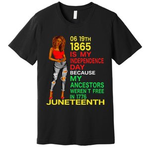 Happy Juneteenth Is My Independence Day Free Black Premium T-Shirt