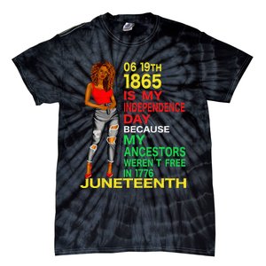 Happy Juneteenth Is My Independence Day Free Black Tie-Dye T-Shirt