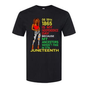 Happy Juneteenth Is My Independence Day Free Black Softstyle CVC T-Shirt