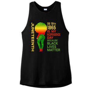 Happy Juneteenth Is My Independence Day Free Black Ladies PosiCharge Tri-Blend Wicking Tank