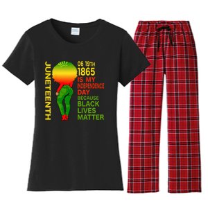 Happy Juneteenth Is My Independence Day Free Black Women's Flannel Pajama Set