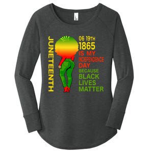 Happy Juneteenth Is My Independence Day Free Black Women's Perfect Tri Tunic Long Sleeve Shirt