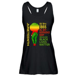 Happy Juneteenth Is My Independence Day Free Black Ladies Essential Flowy Tank