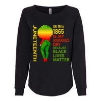 Happy Juneteenth Is My Independence Day Free Black Womens California Wash Sweatshirt