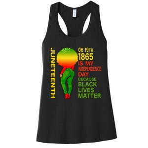 Happy Juneteenth Is My Independence Day Free Black Women's Racerback Tank