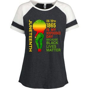 Happy Juneteenth Is My Independence Day Free Black Enza Ladies Jersey Colorblock Tee