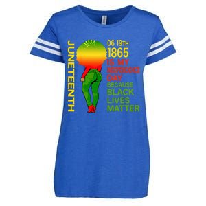 Happy Juneteenth Is My Independence Day Free Black Enza Ladies Jersey Football T-Shirt