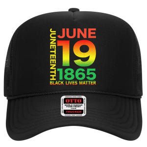 Happy Juneteenth Is My Independence Day Free Ish Black High Crown Mesh Back Trucker Hat