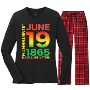 Happy Juneteenth Is My Independence Day Free Ish Black Women's Long Sleeve Flannel Pajama Set 