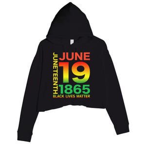 Happy Juneteenth Is My Independence Day Free Ish Black Crop Fleece Hoodie