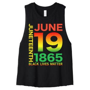 Happy Juneteenth Is My Independence Day Free Ish Black Women's Racerback Cropped Tank