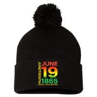 Happy Juneteenth Is My Independence Day Free Ish Black Pom Pom 12in Knit Beanie