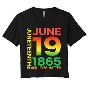 Happy Juneteenth Is My Independence Day Free Ish Black Women's Crop Top Tee