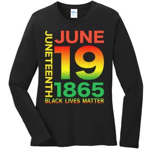 Happy Juneteenth Is My Independence Day Free Ish Black Ladies Long Sleeve Shirt