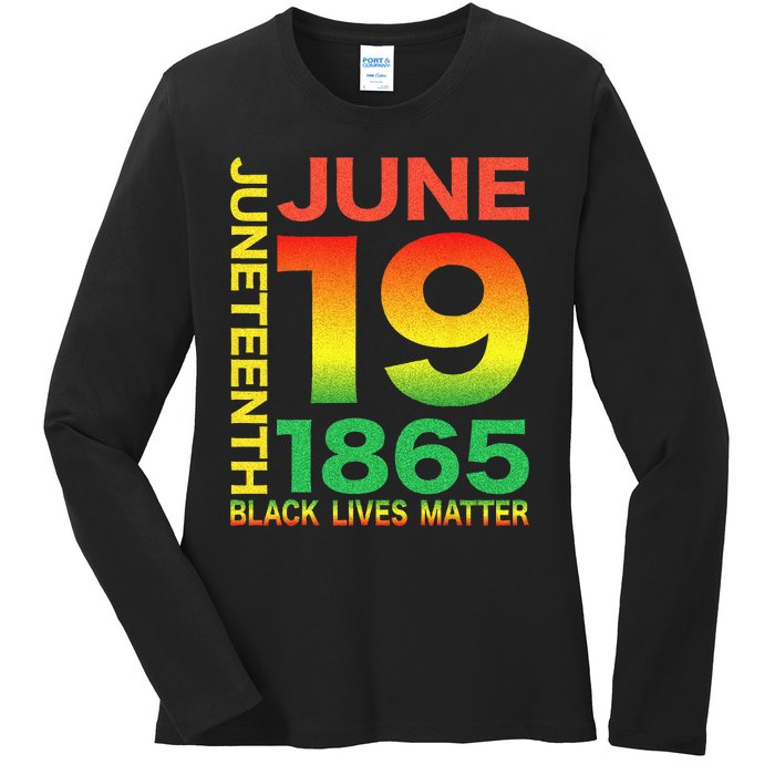 Happy Juneteenth Is My Independence Day Free Ish Black Ladies Long Sleeve Shirt