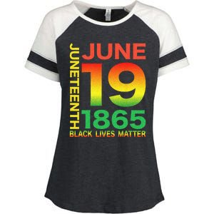 Happy Juneteenth Is My Independence Day Free Ish Black Enza Ladies Jersey Colorblock Tee