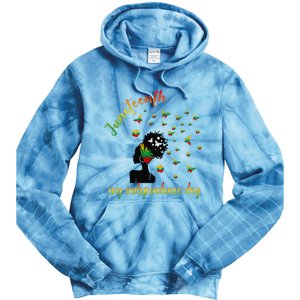 Happy Juneteenth Is My Independence Day Free Black Tie Dye Hoodie