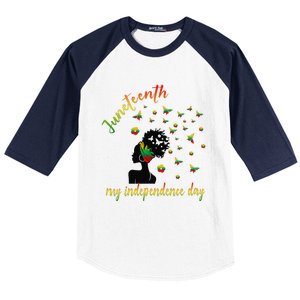 Happy Juneteenth Is My Independence Day Free Black Baseball Sleeve Shirt