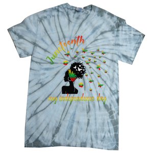 Happy Juneteenth Is My Independence Day Free Black Tie-Dye T-Shirt