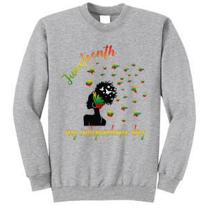 Happy Juneteenth Is My Independence Day Free Black Tall Sweatshirt