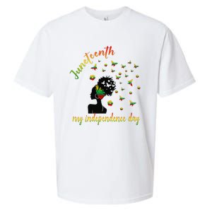 Happy Juneteenth Is My Independence Day Free Black Sueded Cloud Jersey T-Shirt