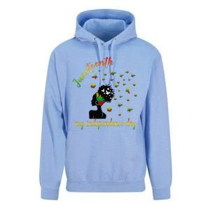 Happy Juneteenth Is My Independence Day Free Black Unisex Surf Hoodie