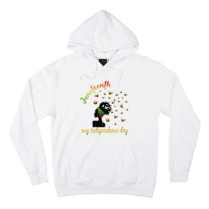 Happy Juneteenth Is My Independence Day Free Black Hoodie