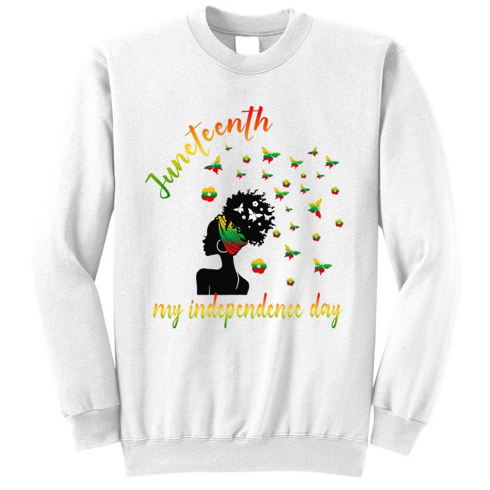 Happy Juneteenth Is My Independence Day Free Black Sweatshirt